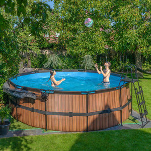 EXIT Brown Frame Pool - 15ft x 48in (12V Sand Filter)
