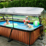 EXIT Wood Rectangular Frame Pool - 300x200x65cm (12V Cartridge)