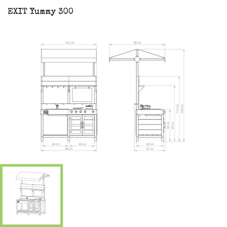 EXIT Yummy 300 Wooden Mud Kitchen - Natural