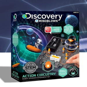 Discovery #Mindblown Action Circuitry Robot Spinner Experiment Set, with Mini Spinning Robot