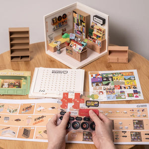 Rolife Fascinating Book Store Plastic DIY Miniature House Kit