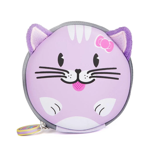 Boppi Tiny Trekker Keyring Pouch Coin Purse - Purple Cat