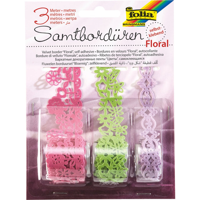 Velvet Borders Self Adhesive - Floral (3 Rolls)