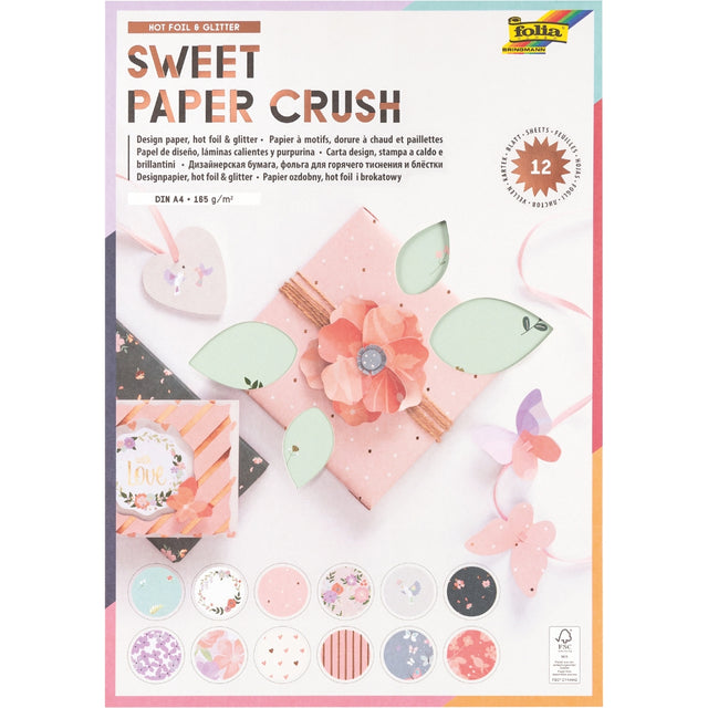 Hot Foil & Glitter Paper Pad - Sweet Paper Crush (12 Sheets)
