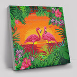 Crystal Art Canvas Kit 30x30cm - Fancy Flamingos