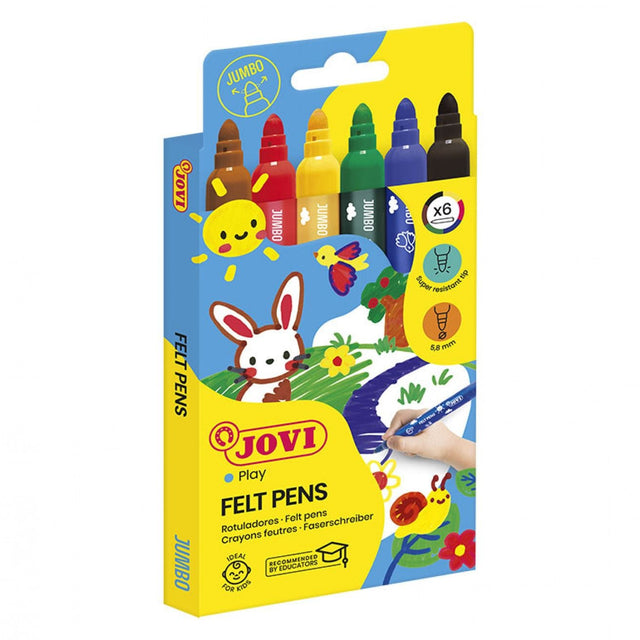 Jovi Felt Tips Jumbo (Set of 6 Assorted Colours)