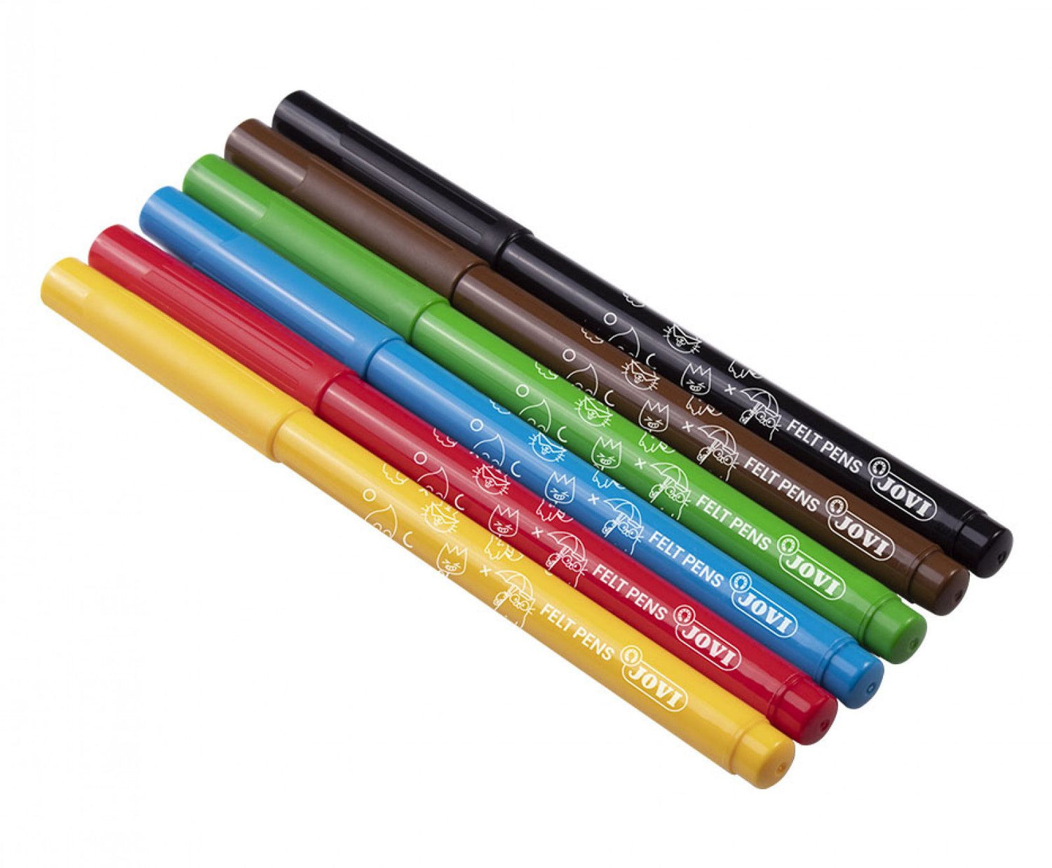Jovi Medium Felt Tip Pens (Set of 6 Assorted Colours)