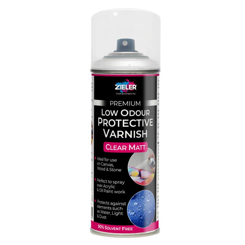 Zieler Low Odour Protective Varnish Spray - Clear Matt
