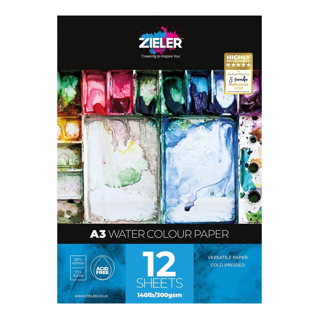 Zieler Easel 24 Watercolour Set - A3 Pad and Brush Set