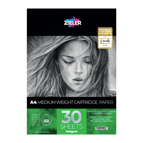 Zieler Cartridge A4 Paper Pad - Medium Weight (30 Sheets)