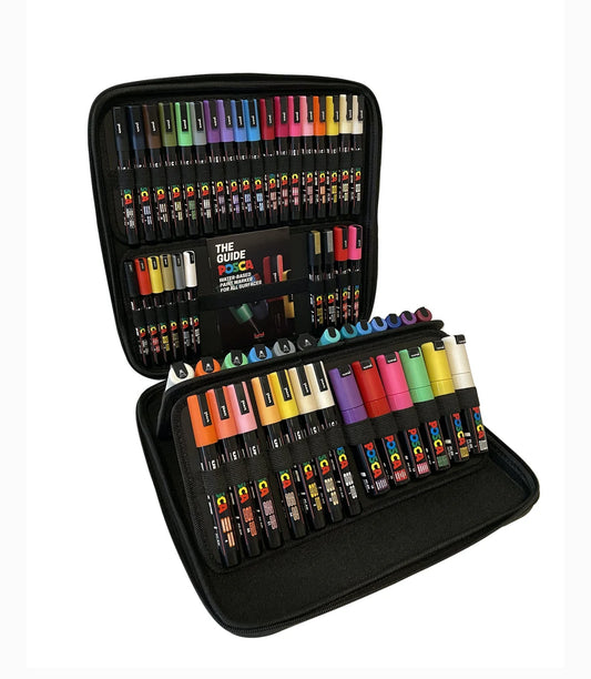 uni POSCA 54 Piece Paint Marker Pen Set with Carry Case