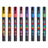 Posca PC-3M Fine Tip Paint Markers Wallet Of 8 Sparkling Colours