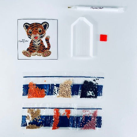 Crystal Art Sticker Motif 9x9cm - Tiger Friend