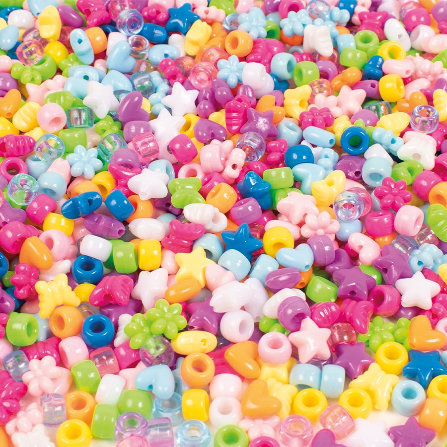 Playbox Beads & String - Colourful Mix  (200 Pieces)