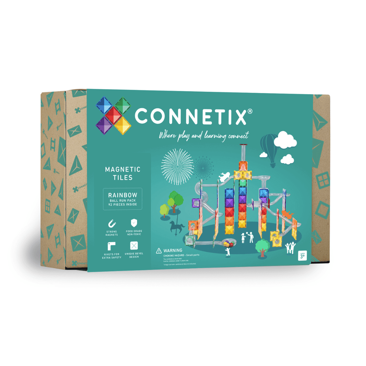 Connetix Tiles Rainbow Ball Run Pack (92 Pieces)