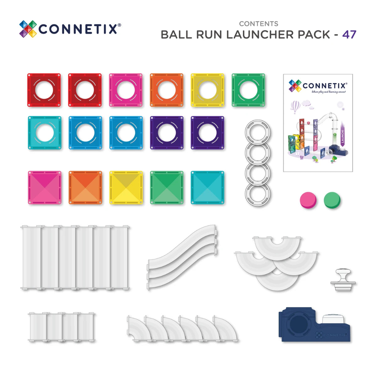 Connetix Ball Run Launcher Pack (47 Pieces)