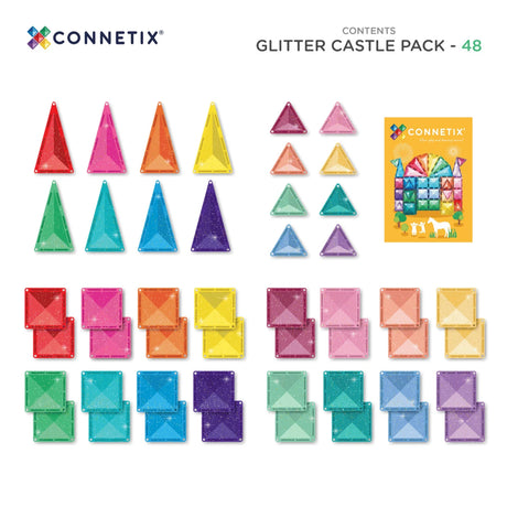 Connetix Glitter Castle Pack (48 Pieces)