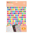 Colorful letter stickers with Playbox branding on a white background