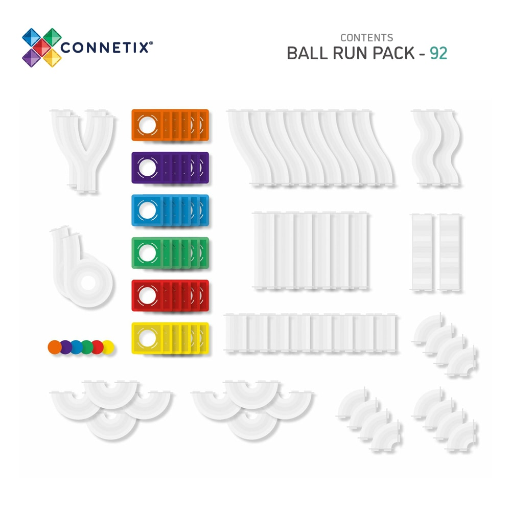 Connetix Tiles Rainbow Ball Run Pack (92 Pieces)