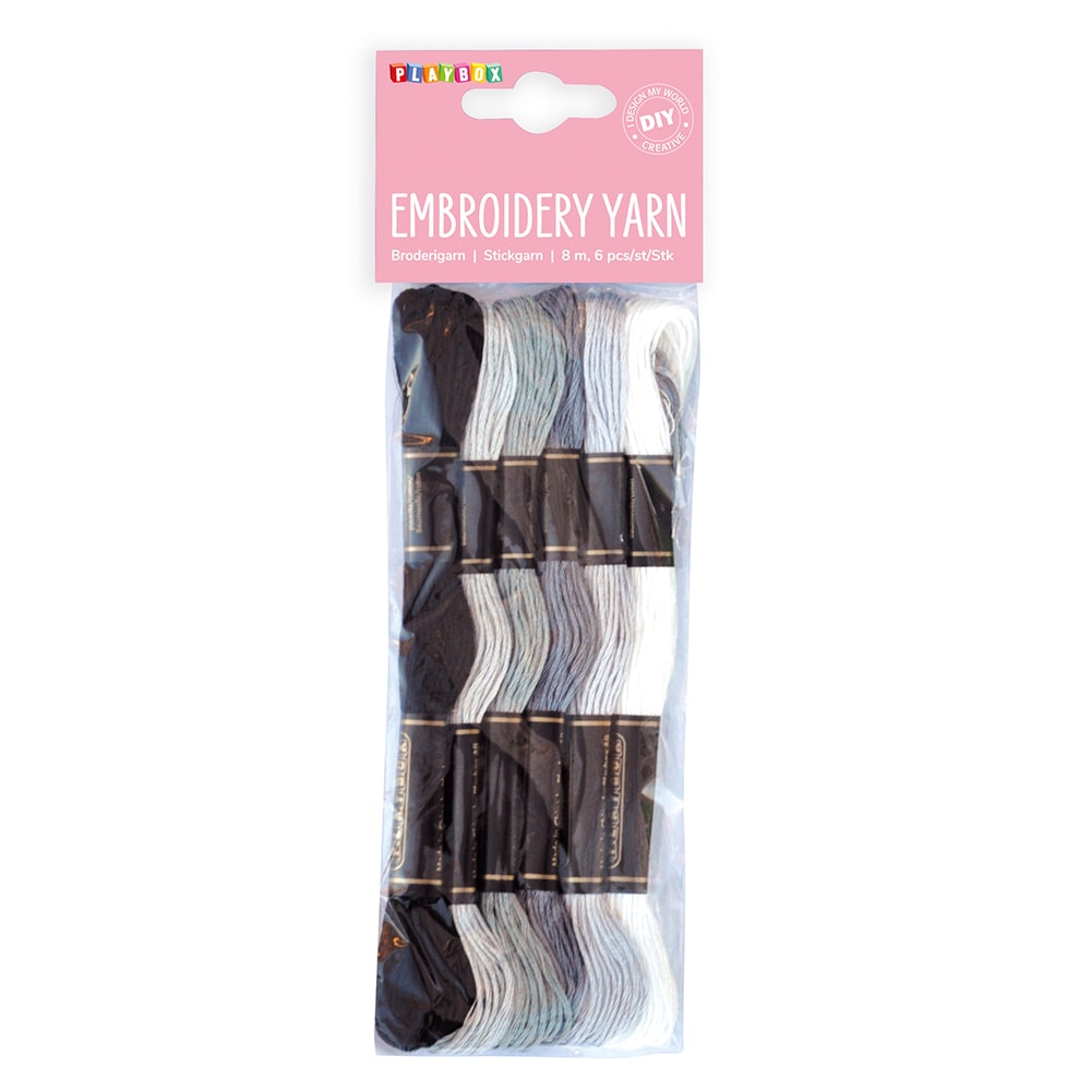 Embroidery Yarn - Black & White