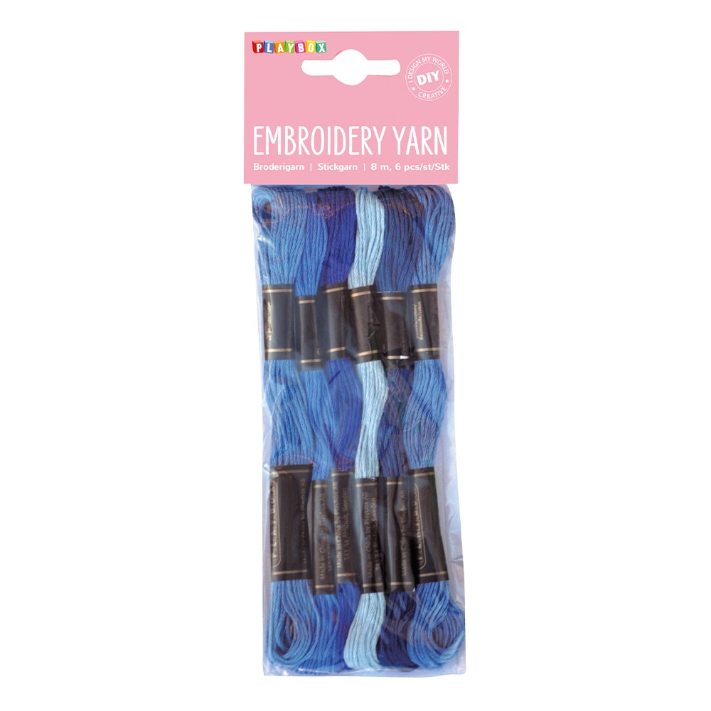 Playbox Embroidery Yarn - Blue Shades (6 Pack)