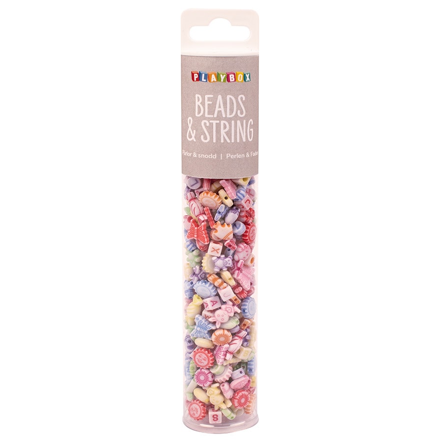 Beads & String Set - Letter Mix Pastel (350 Pieces)