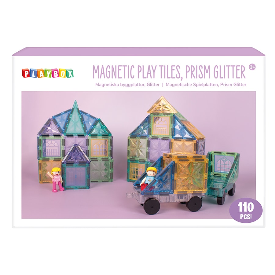 Magnetic Play Tiles - Prism Glitter (110 Parts)