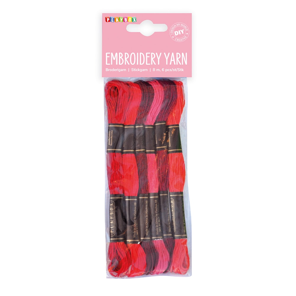 Playbox Embroidery Yarn -  Red Shades (6 Pack)