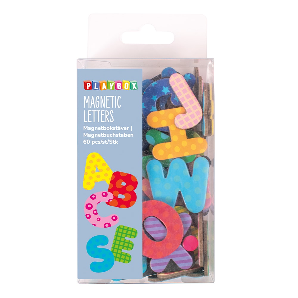 Playbox Magnetic Letters With Patterns (60 Pieces)