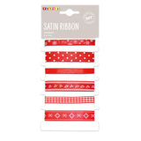 Playbox Satin Ribbon Mix - Red (6x1m)