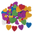 Playbox Foam Self-adhesive Hearts Glitter (60 Pieces)