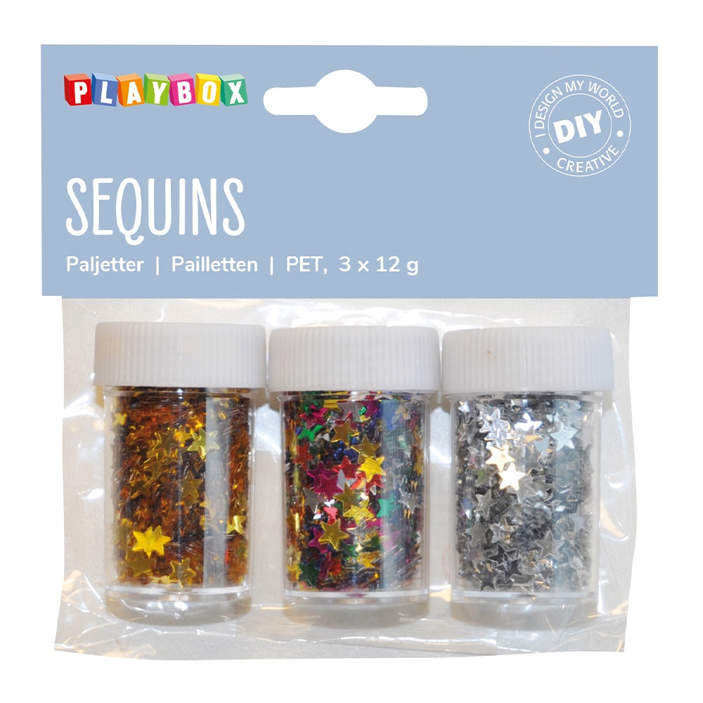 Playbox Sequins - Stars (3x12g)