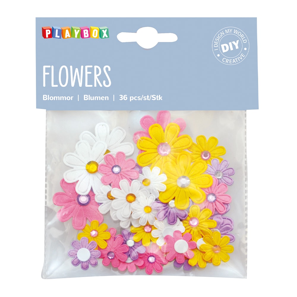 Playbox Self Adhesive Flowers (36 Pieces)