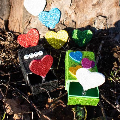 Playbox Foam Self-adhesive Hearts Glitter (60 Pieces)