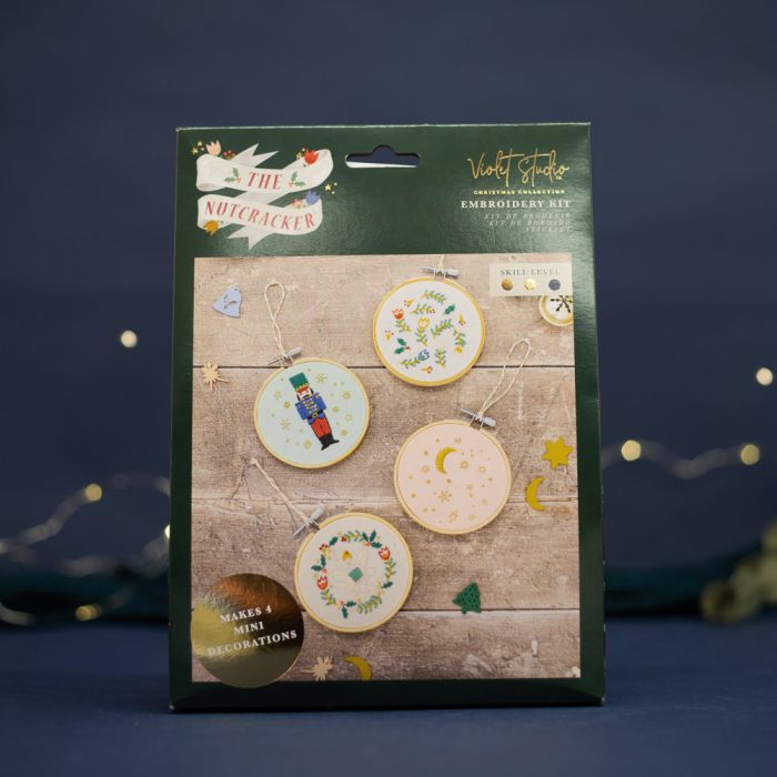 Violet Studios The Nutcracker - Mini Embroidery Hoops/Tree Decorations