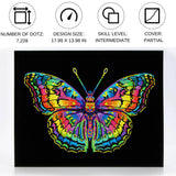 Diamond Dotz Flock Canvas 35x46cm Kit - Neon Butterfly