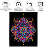 Diamond Dotz Flock Canvas 35x46cm Kit - Neon Mandala