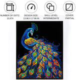 Diamond Dotz Flock Canvas 35x46cm Kit - Neon Peacock