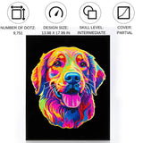 Diamond Dotz Flock Canvas 35x46cm Kit - Neon Golden Retriever