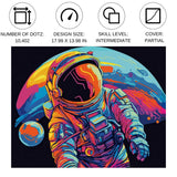 Diamond Dotz Flock Canvas 35x46cm Kit - Neon Astronaut