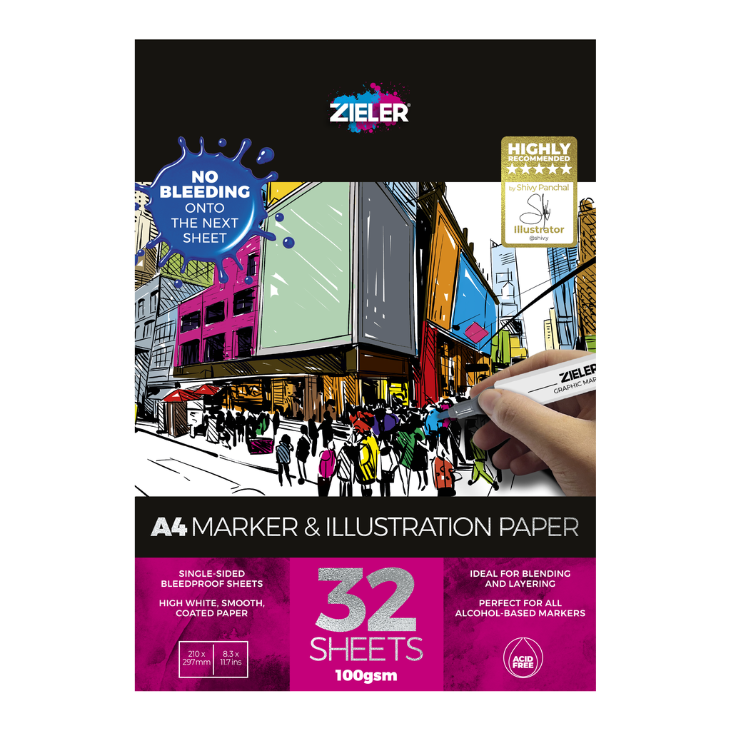 Zieler A4 Marker and Illustration Pad (32 Sheets)