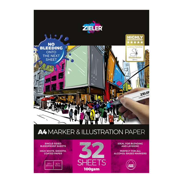 Zieler A4 Marker and Illustration Pad (32 Sheets)