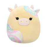 Squishmallows 7.5 Inch -Rina Yellow Cow with Tie Dye Spots