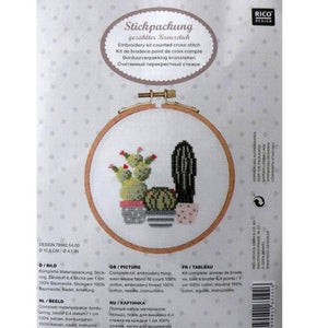 Embroidery kit with suspension - Cactus - 10.5 cm