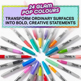 Sharpie Permanent Markers Fine -  Glam Pop (24 Pack)