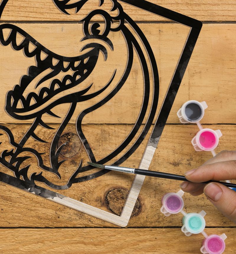 Splat Planet Wood Art Kit - Dinosaur