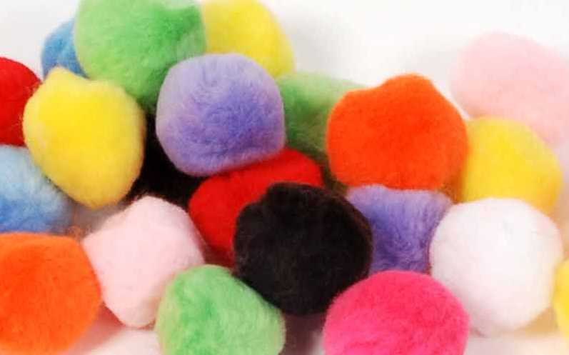 Pack of 50 assorted colour pom poms