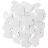 SET OF 48 WOODEN DECO EMBELLISHMENTS 'RICO DESIGN - OHHH! LOVELY!' WHITE HEART