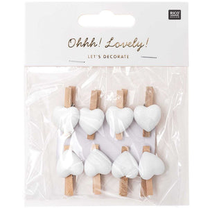 OHHH! LOVELY!' NATURE HEART WHITE Pegs