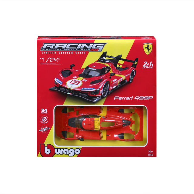 Burago 1:24 Model Kit Ferrari 499P Le Mans HYPERC